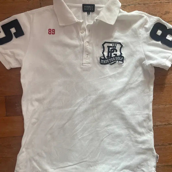 [BUNJANG] 25th Anniversary White Golf T-Shirt / 파리게이츠 25주년 기념 화이트 골프 반팔티 5(100)