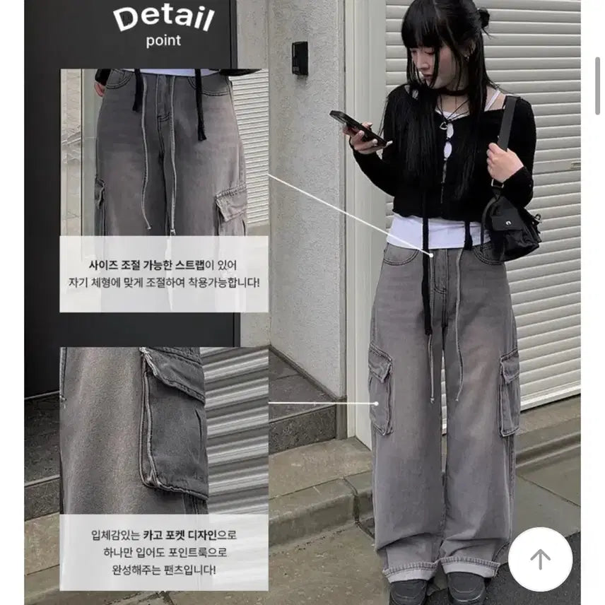 [BUNJANG] Anymore Cargo Denim Wide Pants / 애니원모어 카고 데님 와이드 팬츠