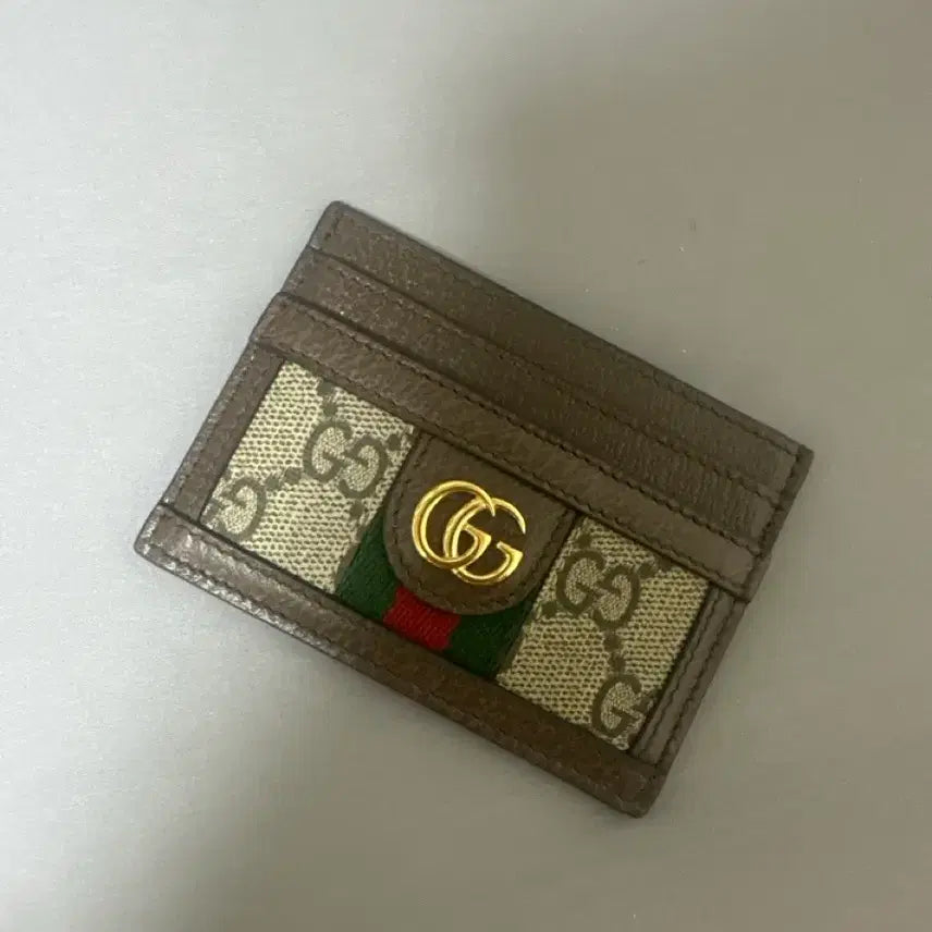 [BUNJANG] Gucci Ophidia GG Card Case Beige Ebony / 구찌 오피디아 GG 카드 케이스 베이지 에보니