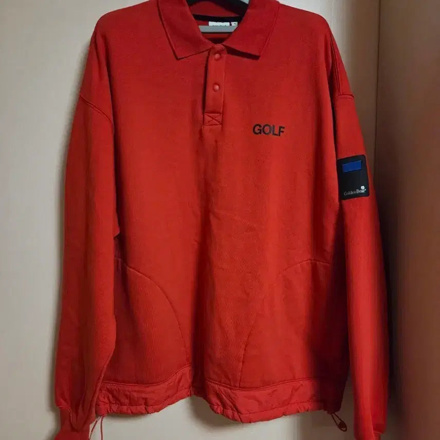 [BUNJANG] Golden Bear Red Crewneck Sweatshirt / GOLDEN BEAR 맨투맨 레드카라