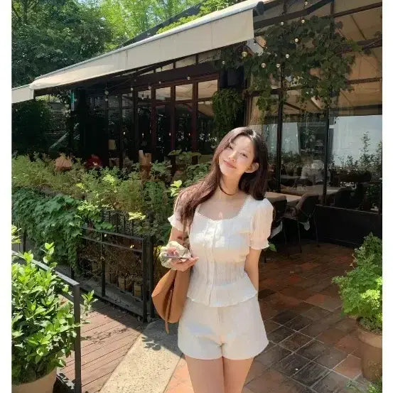 [BUNJANG] Genio Summer Pearl Ethnic Blouse - White / 제니오 썸머 펄 에스닉 블라우스 화이트 블라우스