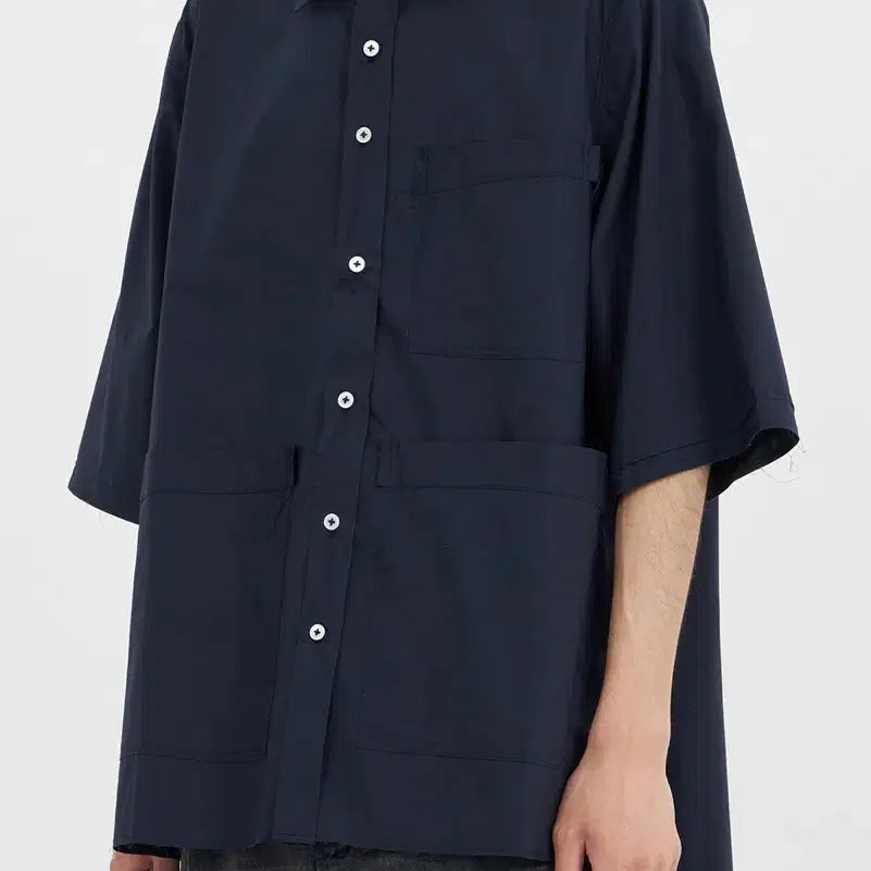 [BUNJANG] Camiel Fortgens Short Sleeve Shirt Navy M / 카미엘포트젠스 반팔셔츠 네이비 M