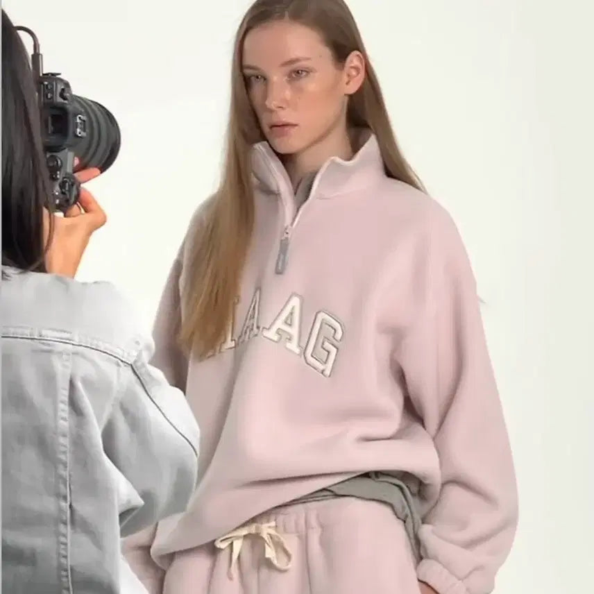 [BUNJANG] Haag Fleece Jumper Pink / 헤이그 haag  플리스 핑크