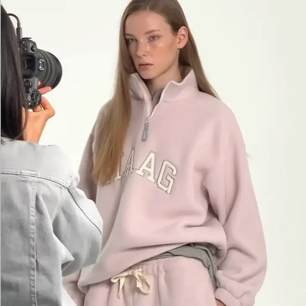 [BUNJANG] Haag Fleece Jumper Pink / 헤이그 haag  플리스 핑크
