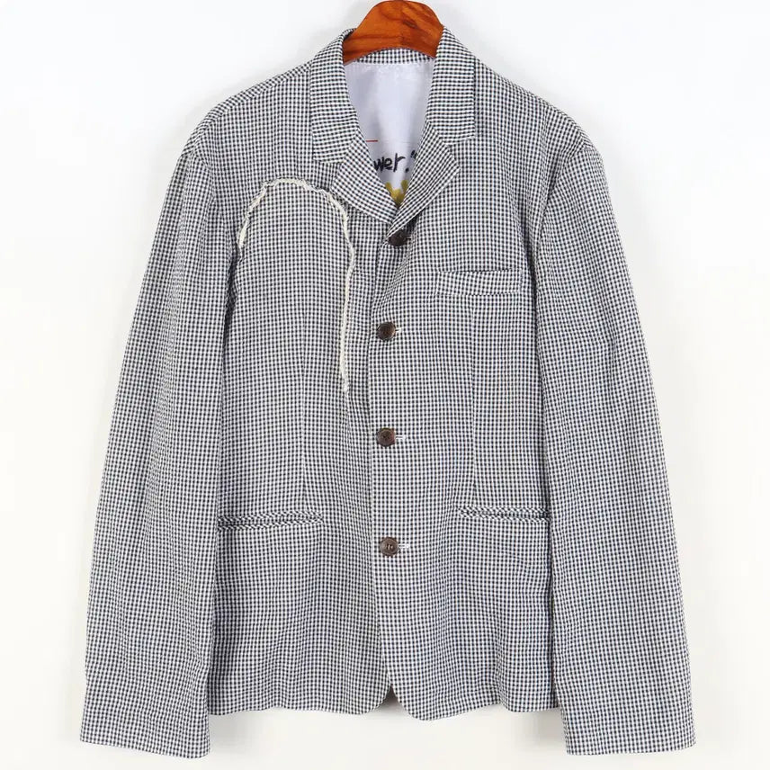 [BUNJANG] The Museum Visitor Check Summer Jacket 100 / 더뮤지엄비지터  체크 썸머 자켓 100 / k6441