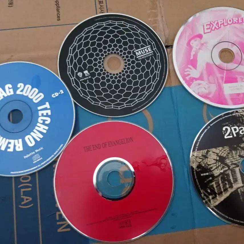[BUNJANG] Various Artists 5 CD Set (Techno Remix, Muse, Explorer, End of Evangelion, 2Pac) / CD 5종 세트 (매그 2000 테크노 리믹스 / 뮤즈 / 익스플로러 / 엔드 오브 에반