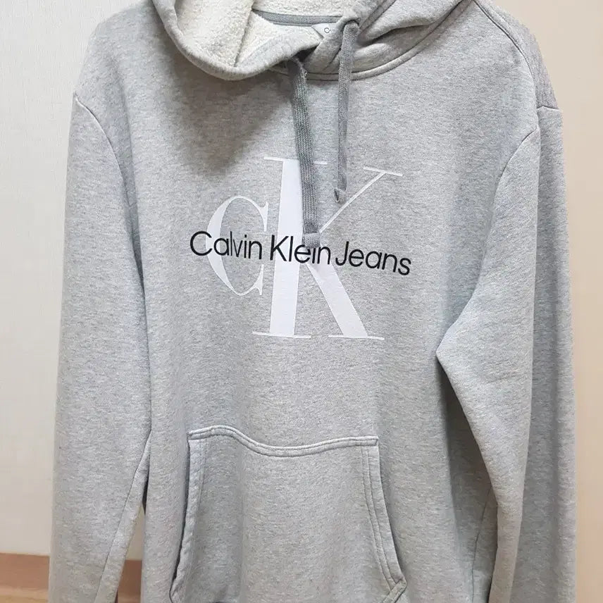 [BUNJANG] Calvin Klein Cotton Blend Hoodie Gray M / ck 캘빈클라인 기모 후드티 그레이 M 사이즈