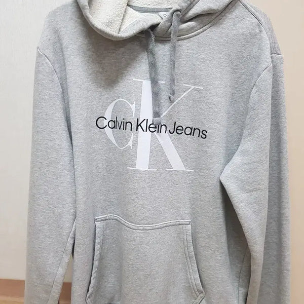[BUNJANG] Calvin Klein Cotton Blend Hoodie Gray M / ck 캘빈클라인 기모 후드티 그레이 M 사이즈