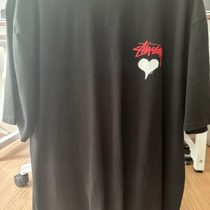 [BUNJANG] Stussy Heart Short Sleeve T-Shirt Black / 스투시 하트 반팔