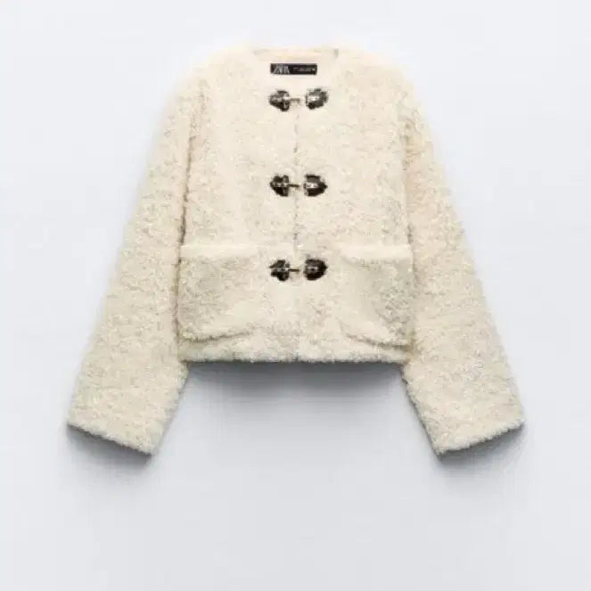[BUNJANG] Zara Faux Shearling Carabiner Jumper XS / 자라 카라비너 페이크 시어링 점퍼 xs