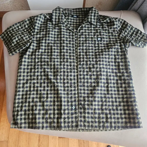 [BUNJANG] Studio Tomboy Check Shirt Khaki / 스튜디오톰보이 체크 셔츠  카키