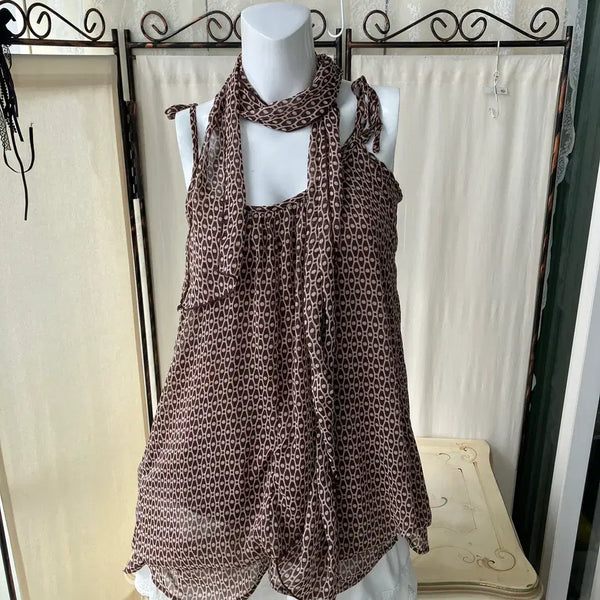 [BUNJANG] Archive Oriental Pattern Ribbon Camisole Mori Girl Japanese Vintage / 아카이브 오리엔탈 패턴 리본 끈나시 1370 모리걸 일본빈티지