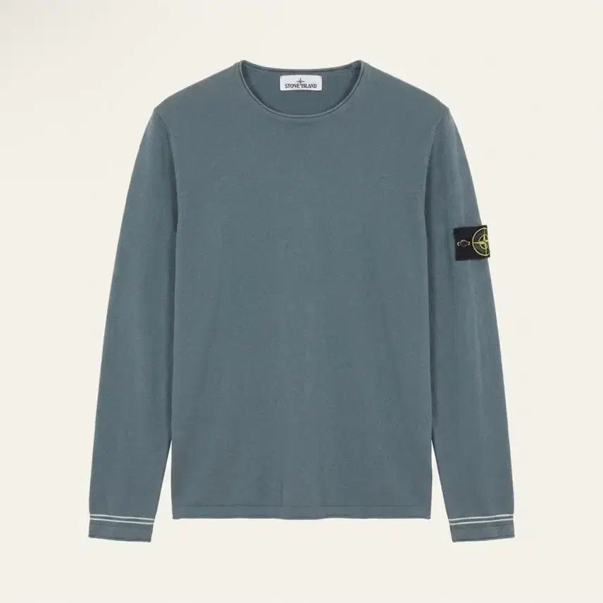 [BUNJANG] Stone Island Badge Knit Aqua L / 스톤아일랜드 와펜 니트 아쿠아 (L)