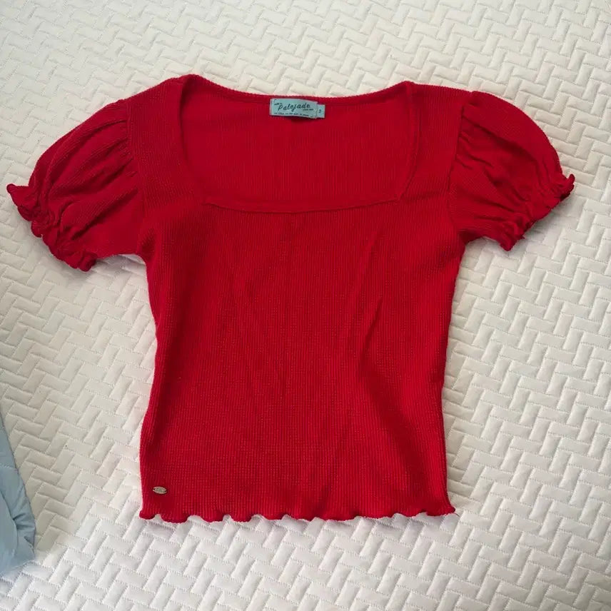 [BUNJANG] Pale Jade Waffle Tee Wave Version Red / 페일제이드 와플 티 웨이브버전 레드