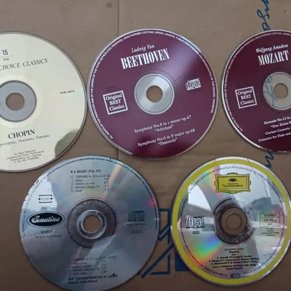 [BUNJANG] Chopin, Beethoven, Mozart, Verdi Classical Music CD Set (5 Discs) / 쇼팽/베토벤/모차르트/베르디 클래식 CD 5장