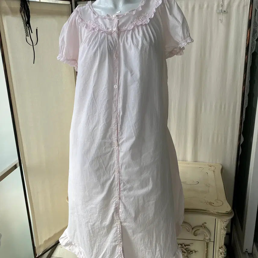 [BUNJANG] Mori Girl Strawberry Milk Pink Frill Lace Dress / 딸기 우유 핑크 프릴 레이스 원피스 1368 모리걸 일본빈티지