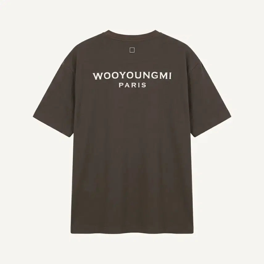 [BUNJANG] Wooyoungmi Back Logo Short Sleeve T-Shirt Brown (Size 52) / 우영미 백로고 반팔 브라운 (52)
