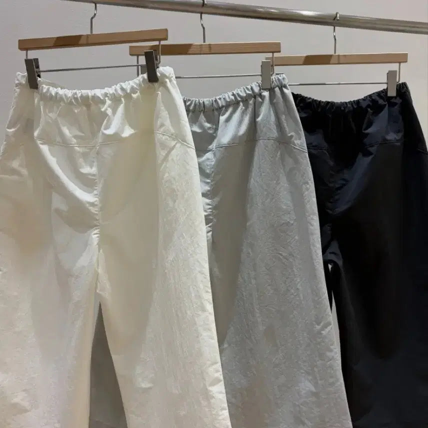 [BUNJANG] House Crop Pants String Wide 7-Part Trousers Charcoal / 하우스 크롭 팬츠 스트링 와이드 7부 바지 챠콜
