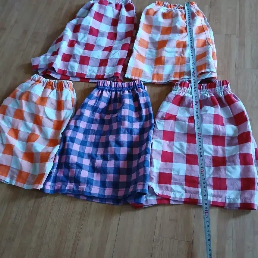 [BUNJANG] Checkered Shorts 5-Piece Set / 체크무늬 반바지 5종 세트