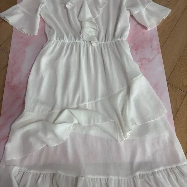 [BUNJANG] White Frill Mini Dress / 흰색 프릴 원피스