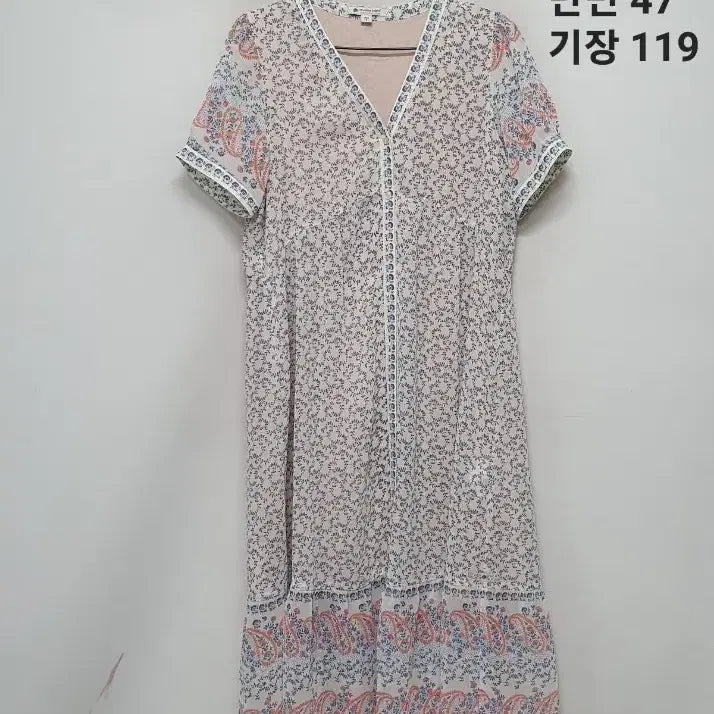 [BUNJANG] Thursday Island Floral Print V-Neck Long Dress / 써스데이아일랜드 잔꽃 패턴 V넥 롱원피스