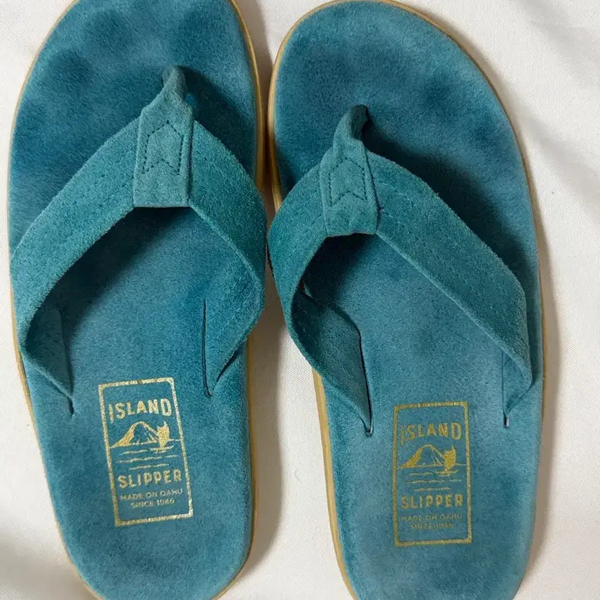 [BUNJANG] Island Slipper Turquoise Suede / 아일랜드 슬리퍼 (터쿠아즈 칼라)