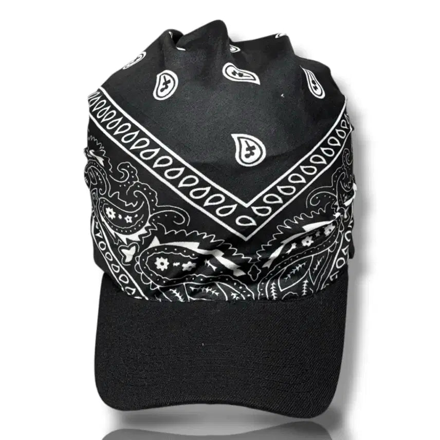 [BUNJANG] Black Paisley Bandana Scarf Cap Hat OS / 새상품 블랙 페이즐리 반다나 스카프 캡 모자 OS