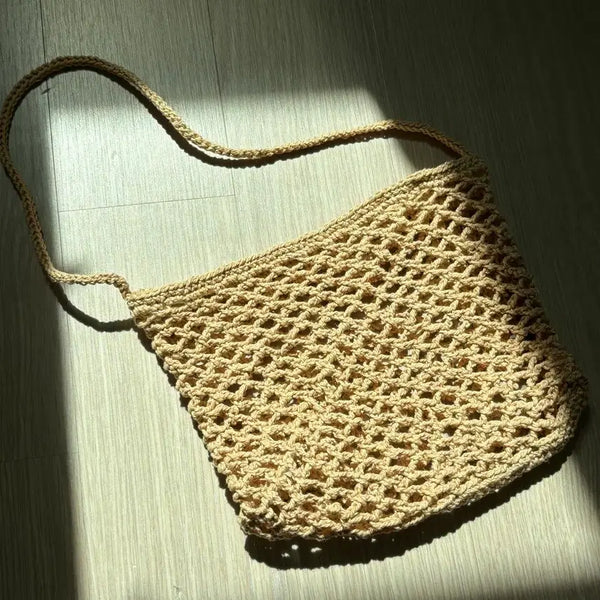 [BUNJANG] Handmade Linen Net Shoulder Bag / 핸드메이드 린넨 네트 숄더백 린넨니트가방