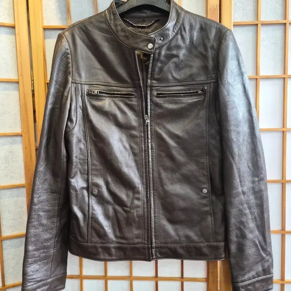 [BUNJANG] ZOOC Genuine Leather Jacket Brown Size 55 / ZOOC 양가죽쟈켓 55