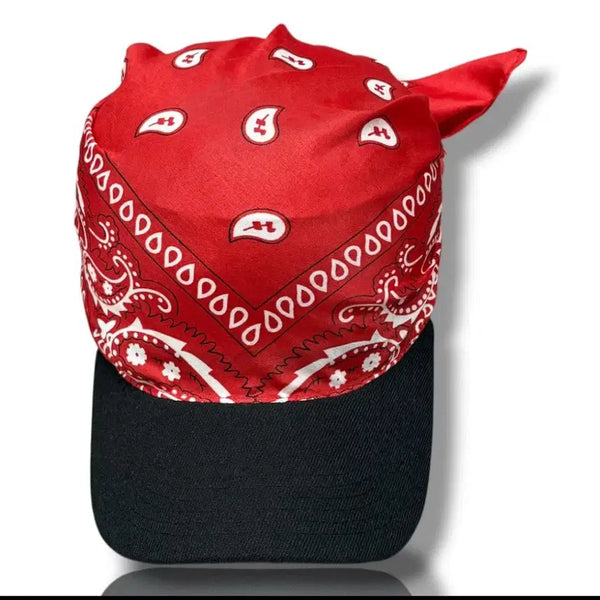 [BUNJANG] Red Paisley Bandana Scarf Cap Hat / 새상품 레드 페이즐리 반다나 스카프 캡 모자 OS