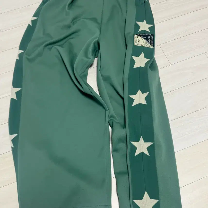 [BUNJANG] Capital Stuntman & Woman Smooth Jersey Baggy Track Pants Light Green / 캐피탈 스턴트맨 & 우먼 스무스 저지 배기 트랙 팬츠 라이트 그린 팝니다