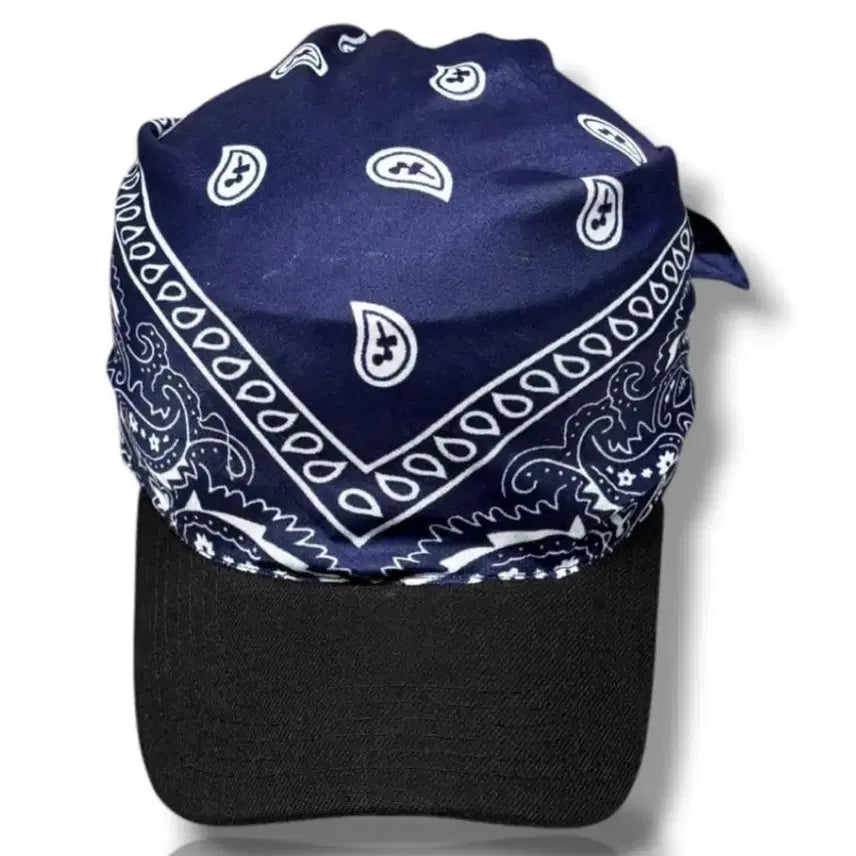 [BUNJANG] Navy Paisley Bandana Scarf Cap Hat / 새상품 네이비 페이즐리 반다나 스카프 캡 모자 OS