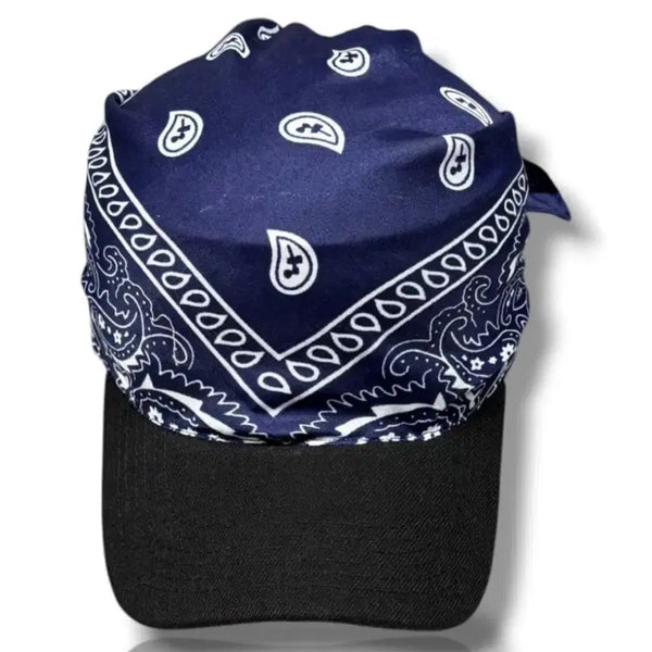 [BUNJANG] Navy Paisley Bandana Scarf Cap Hat / 새상품 네이비 페이즐리 반다나 스카프 캡 모자 OS