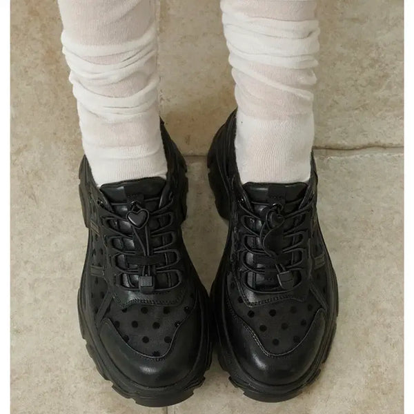 [BUNJANG] Elizabeth Stuart Platform Dot Mesh Sneakers / 엘리자베스 스튜어트 플랫폼 키높이 스니커즈 도트메쉬