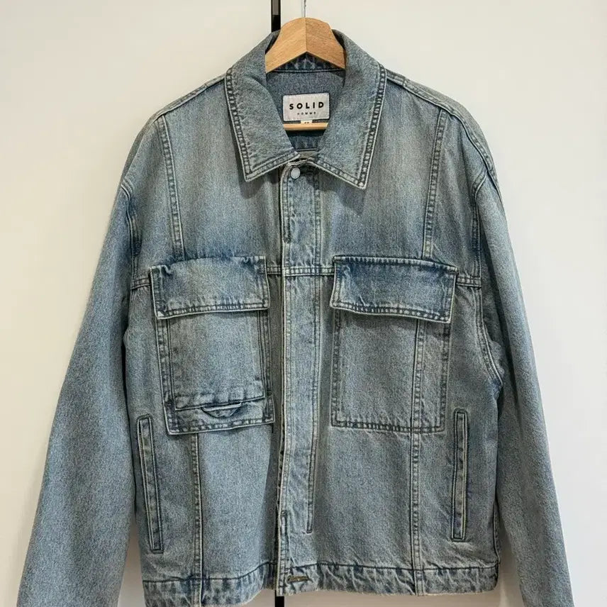[BUNJANG] Solid Homme Light Wash Denim Jacket Size 48 / 솔리드옴므 연청 데님 자켓 48 사이즈 팝니다