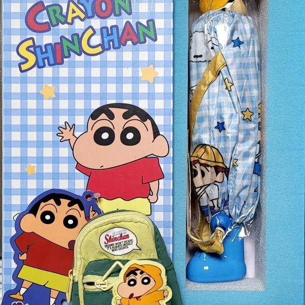 [BUNJANG] Crayon Shin-chan Nohara Shinnosuke Umbrella & Mini Backpack Set (Sealed) / 크레용 신짱 양산/우산 + 짱구 미니백팩 가방 세트(미개봉새상품)