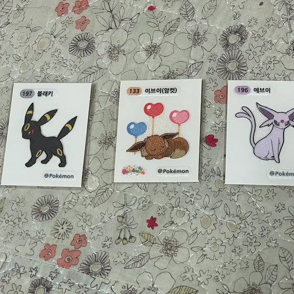 [BUNJANG] Pokemon Eevee, Umbreon, Espeon Sticker Set / 포켓몬 띠부씰 이브이 블래키 에브이 세트 세자리