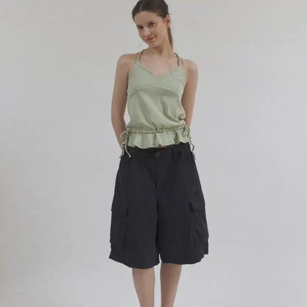 [BUNJANG] Hetherment Peplum Halter Top (Mint) / 헤더먼트 peplum halter top (mint)