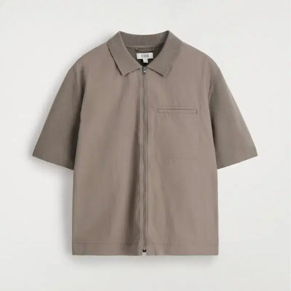 [BUNJANG] COS Men's New Nylon Knit Zip Short Sleeve Collar Jacket M / 코스 COS 신형 나일론 니트 셔츠 집업 반팔 카라자켓 M 남성