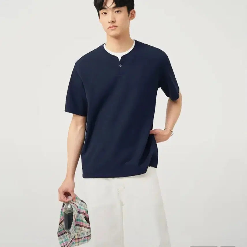 [BUNJANG] Beanpole Men Layered Round Short Sleeve T-Shirt Large / (25년) 빈폴 멘 레이어드 라운드 반소매 티셔츠 라지