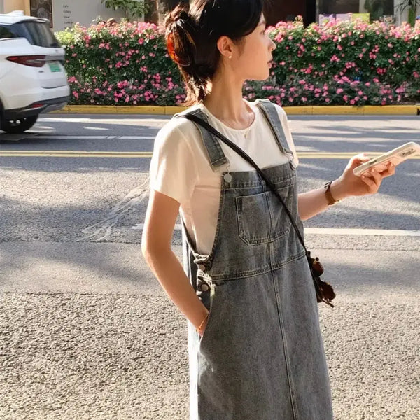 [BUNJANG] Moabine Denim Overall Dress / 모아빈 데님 오버롤 원피스