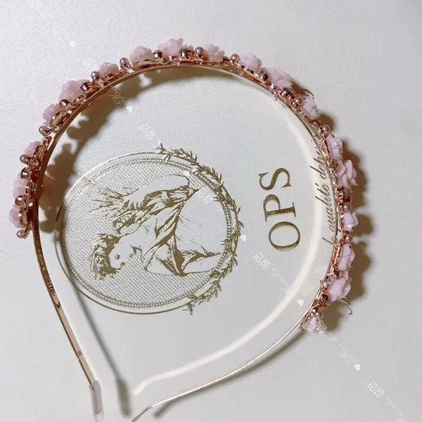 [BUNJANG] French Rococo Pink Rose Pearl Hairband / 핑크 로즈 프렌치 로코코 프린세스 vintage/절미 프렌치 로맨틱 궁정 로코코 핑크 장미 진주 헤어밴드