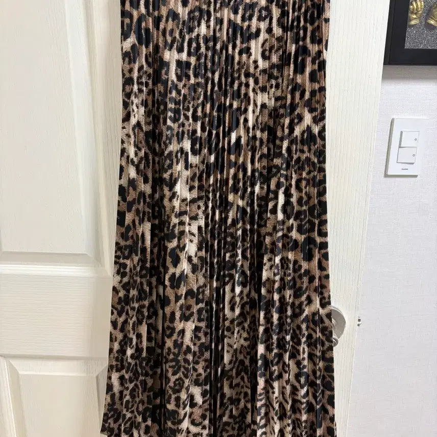 [BUNJANG] Leopard Pleated Long Skirt / 레오파드 플리츠 스커트 FF