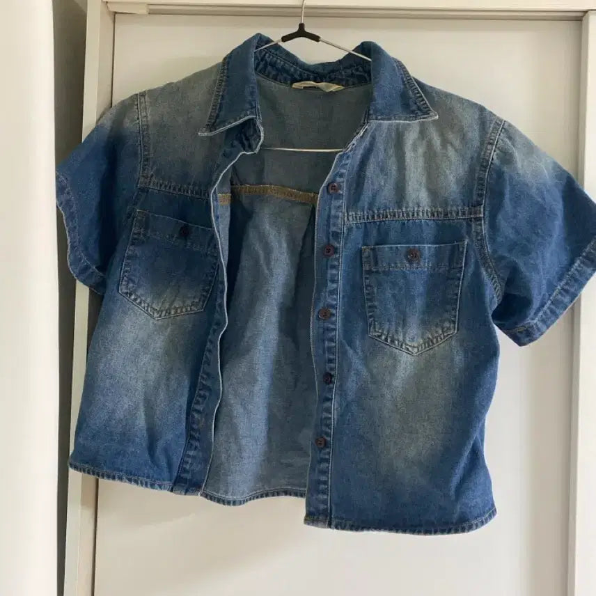 [BUNJANG] Short Sleeve Denim Shirt / 반팔 데님 셔츠