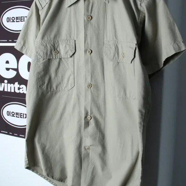 [BUNJANG] Houston Short Sleeve Collar T-Shirt Replica Shirt (Beige) / (M-L) 휴스턴 반팔 카라 티셔츠 복각 셔츠 남방 베이지-H36744