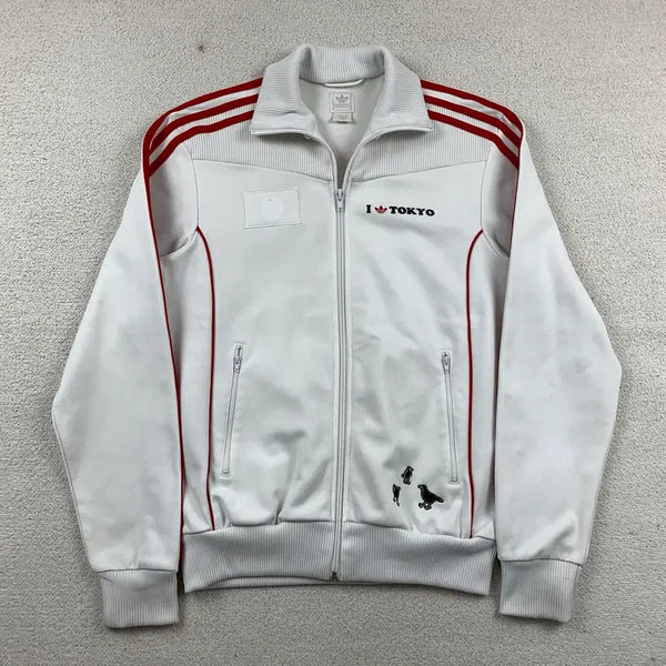 [BUNJANG] Adidas Tokyo Track Top Jacket White/Red / 아디다스 도쿄 트랙탑 져지 흰빨