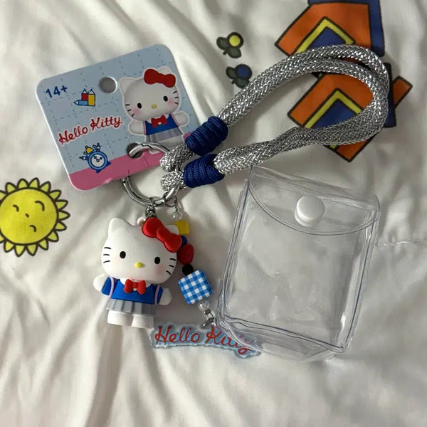 [BUNJANG] Hello Kitty School Look Figure Strap Keychain Pouch / (새상품) 헬로키티 스쿨룩 피규어 스트랩 키링 파우치