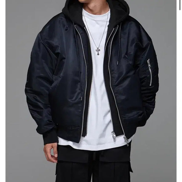 [BUNJANG] Intersection Detachable Hood MA-1 Jumper / 인터섹션 디태처블 후드 MA-1 점퍼
