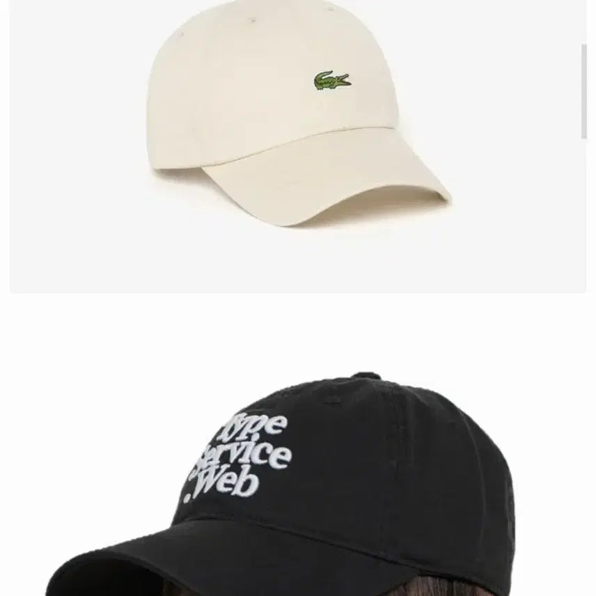 [BUNJANG] Lacoste & Type Service Web Cotton Baseball Caps - Bundle Set / 야구모자 볼캡 2개 일괄 라코스테 타입서비스웹