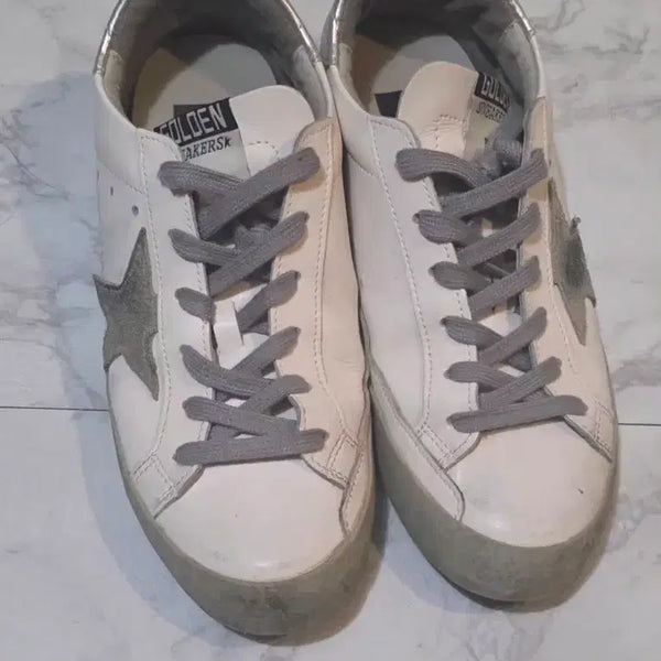 [BUNJANG] Golden Goose Superstar Sneakers White Silver Size 235 / 골든구스 슈퍼스타 스니커즈 화이트 실버  235 상태 최상급